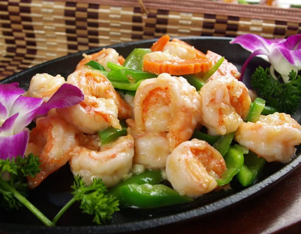 Prawns with broccoli